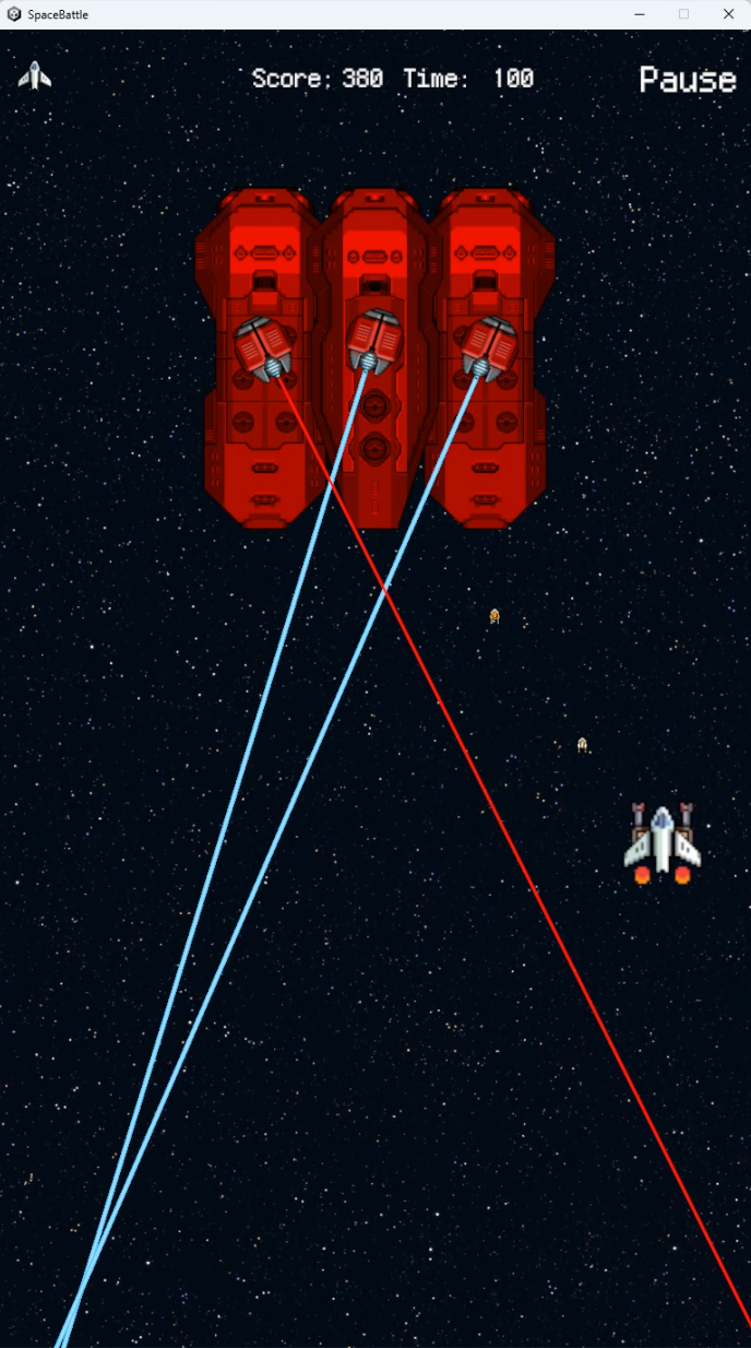 像素风2D打飞机游戏《SpaceBattle》